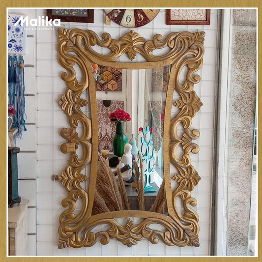 Grand Heritage Artisan-Carved Wall Mirror (120x80 cm)