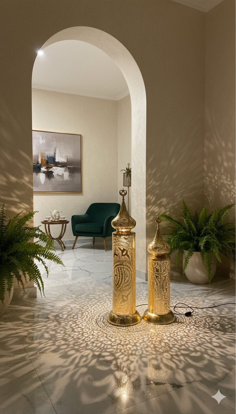 Gilded Moroccan Silhouette Floor Lamp