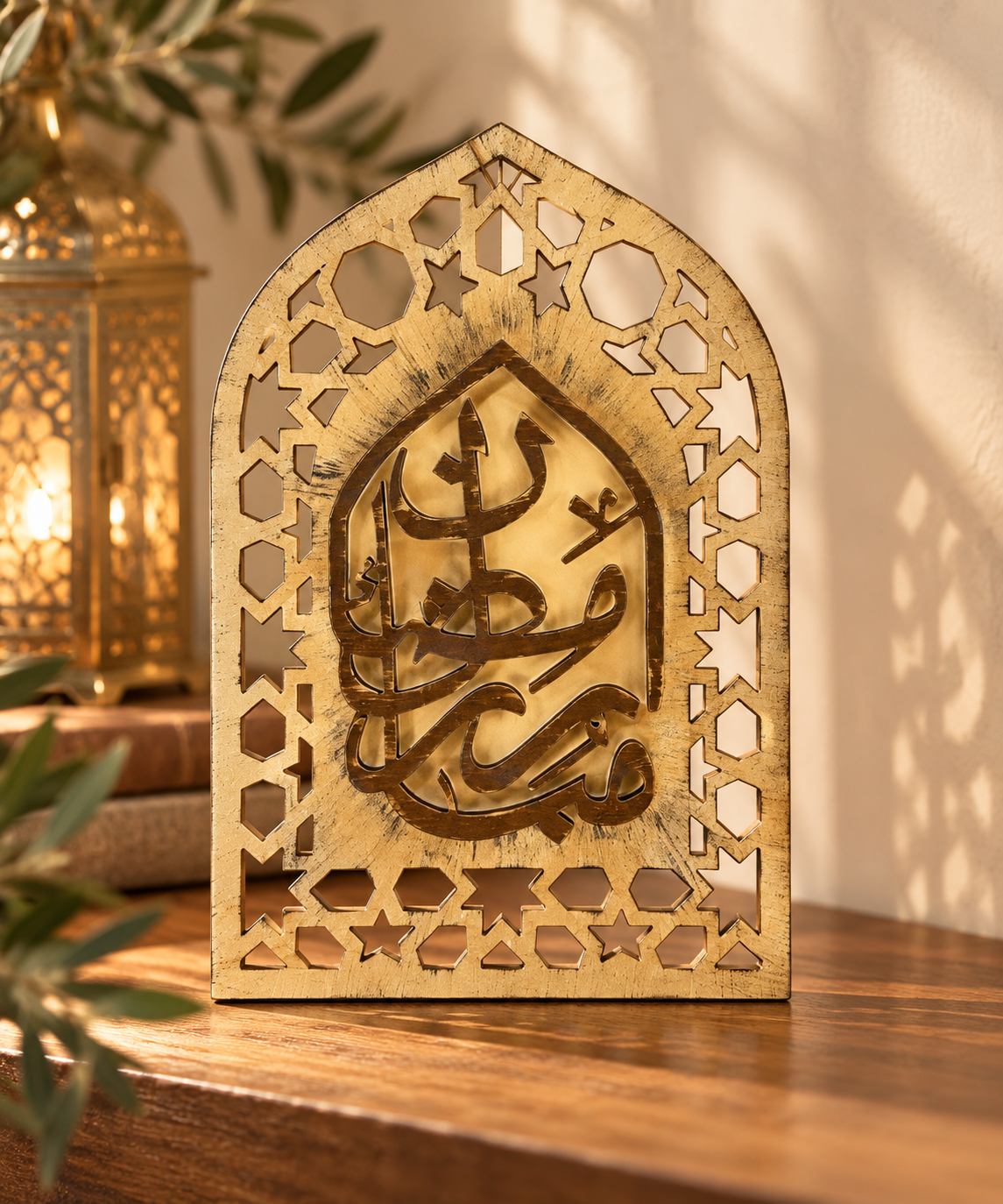 Wooden Islamic Calligraphy Wall Art – Mihrab Design