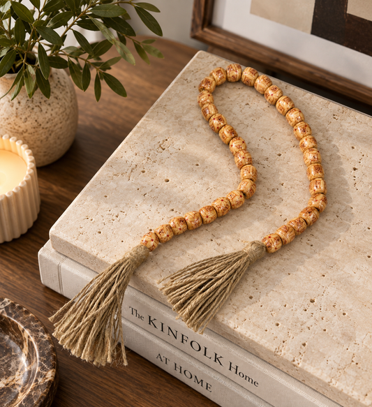 Whirling Devotion: Handcrafted Wooden Prayer Beads (80 cm)