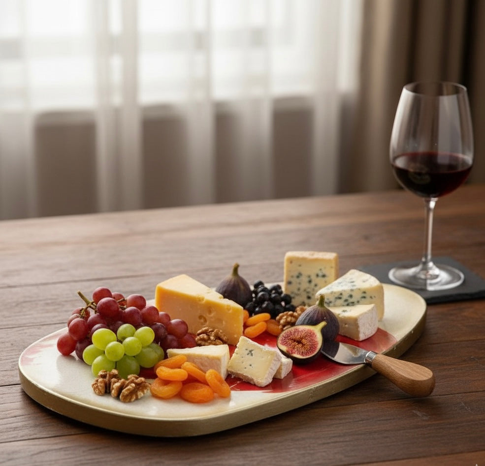 Artisan Abstract Wooden Serving Platter