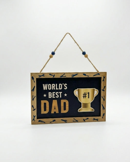 "World's Best Dad" #1 Trophy Framed Sign
