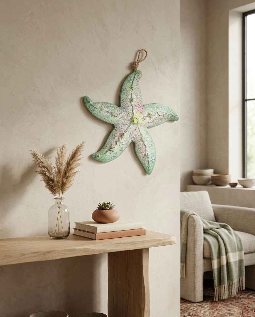 Artisanal Hand-Painted Starfish Wall Decor