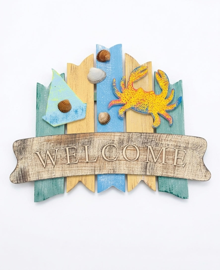 Artisanal Nautical Welcome Wall Art
