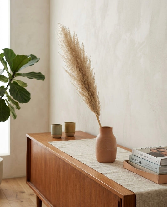 Tall Dried Pampas Grass Stem - Fluffy Natural Decor (1pc)