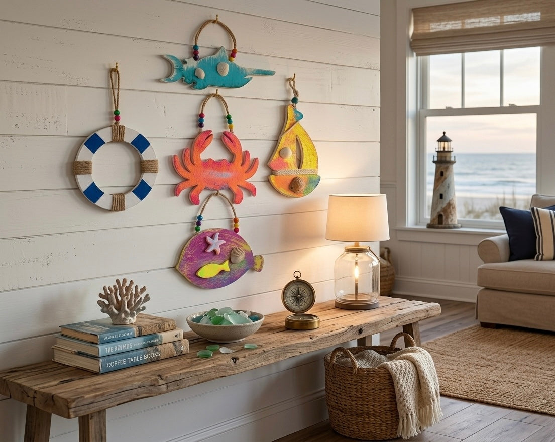 Coastal Charm Nautical Wall Art Set – 5 Pieces