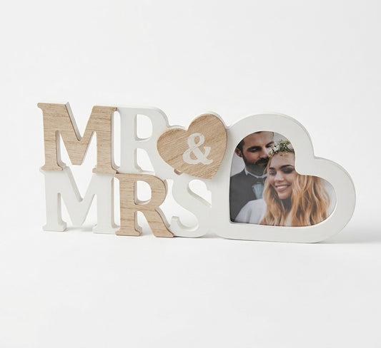 Mr. & Mrs. Heart Photo Frame