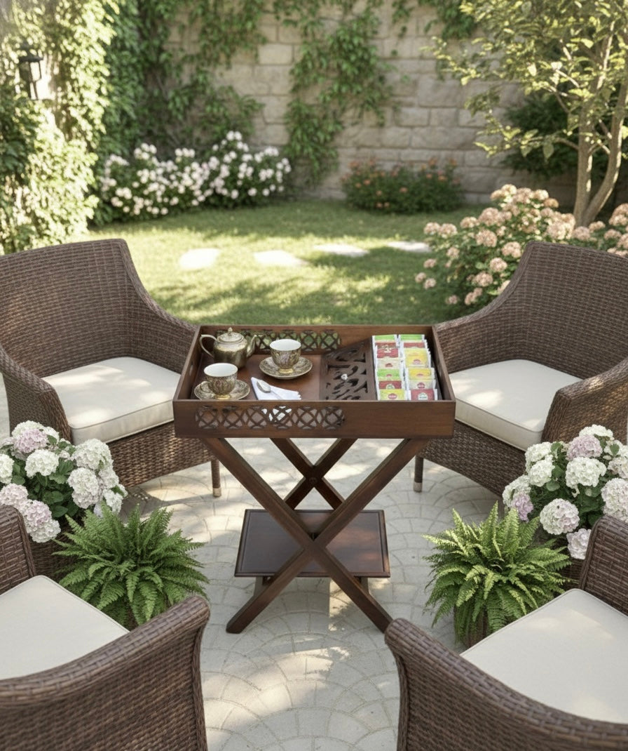 Tea Table with Removable Tray & Tea Box