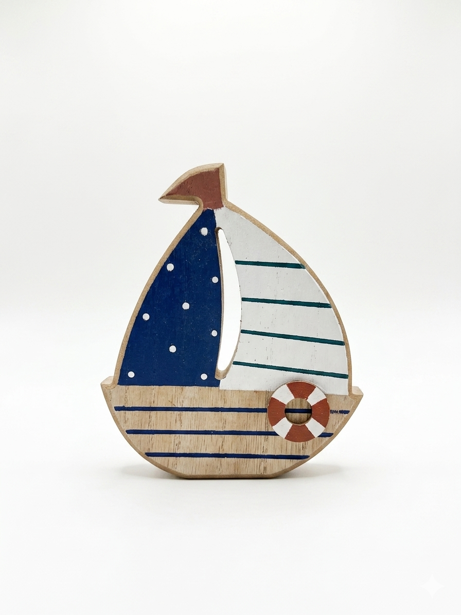 Wooden Nautical Sailboat Tabletop Decor