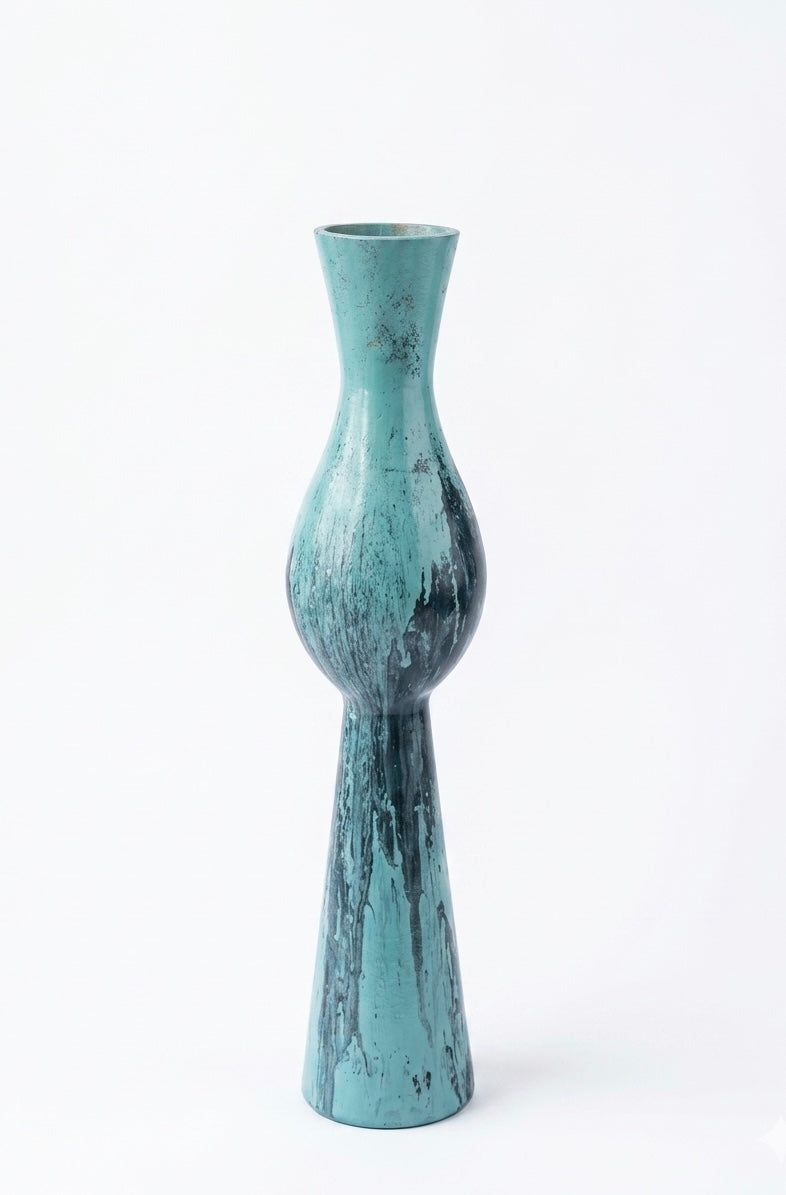 Abstract Silhouette Turquoise Patina Vase