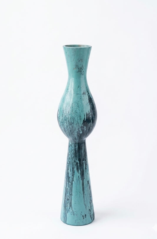 Abstract Silhouette Turquoise Patina Vase