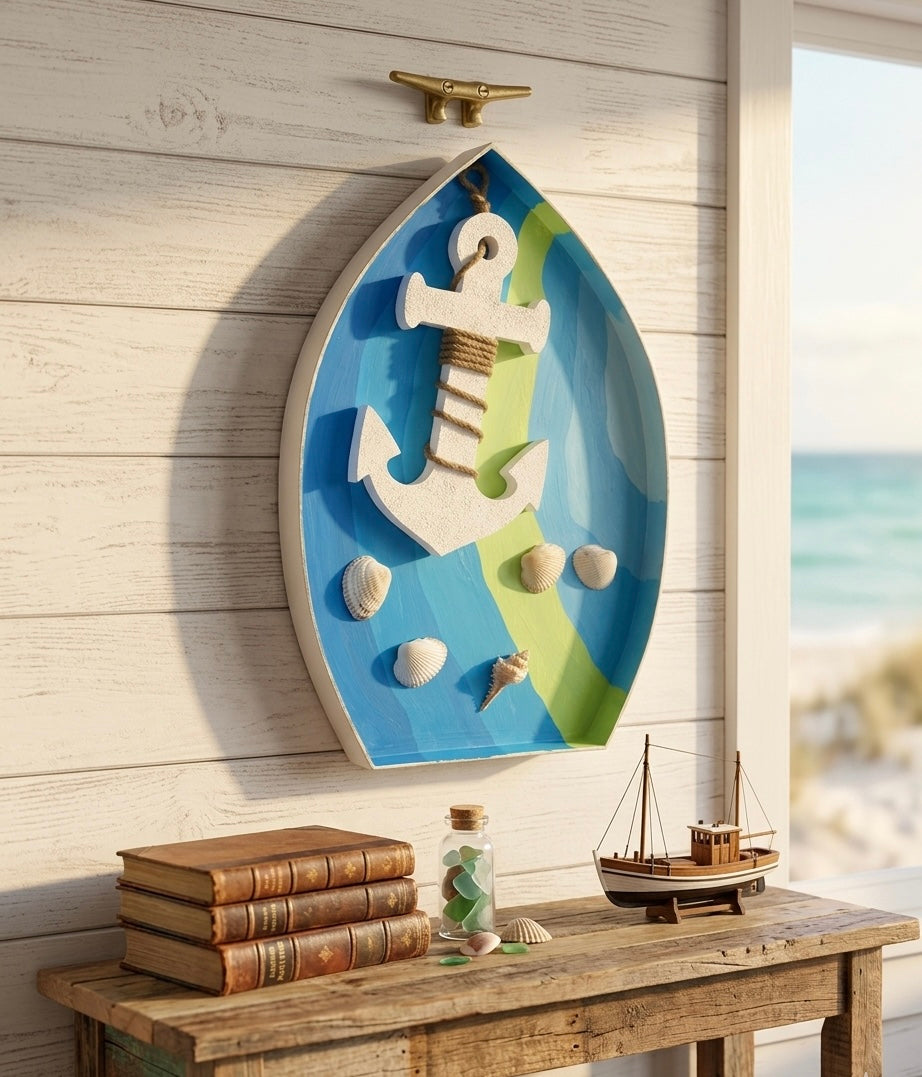 Hand-Painted Nautical Boat Wall Art