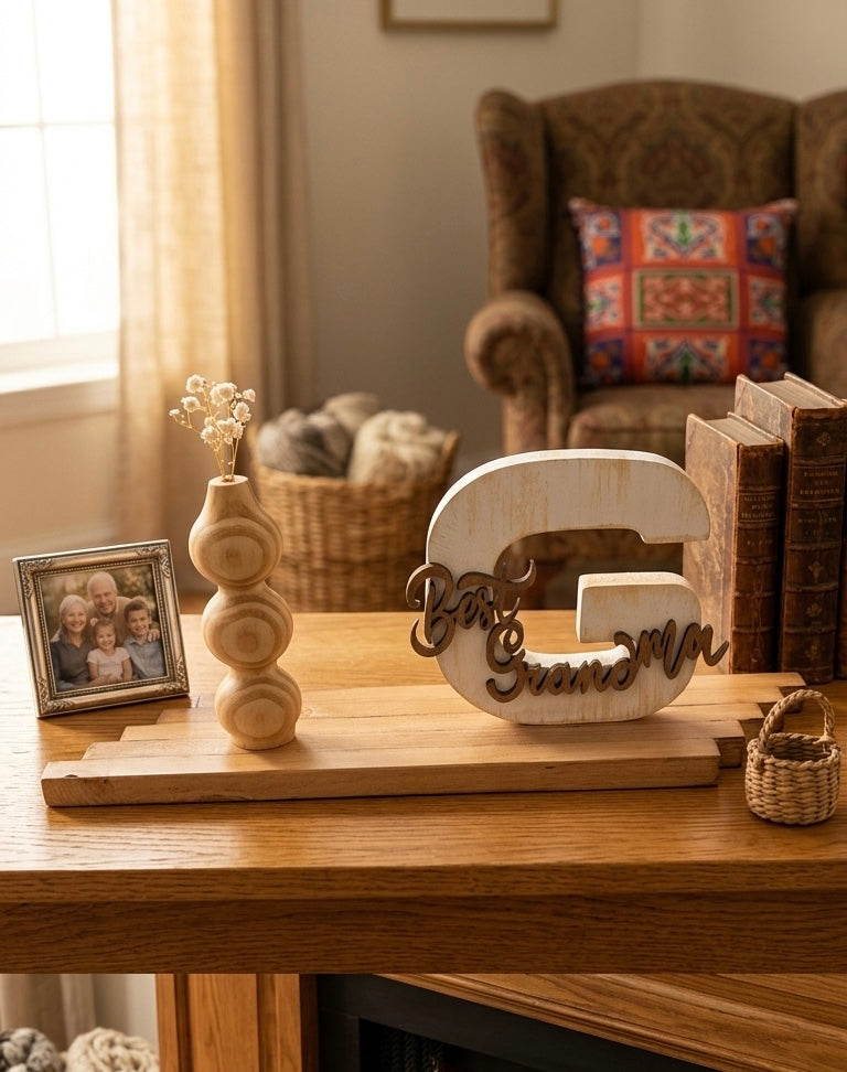"Best Grandma" Floral Display Pedestal