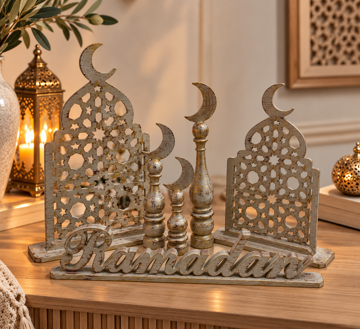 Artisan Crescent Moon Pedestal Trio