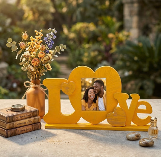 Distressed Wood "LOVE" Sentiment Picture Frame