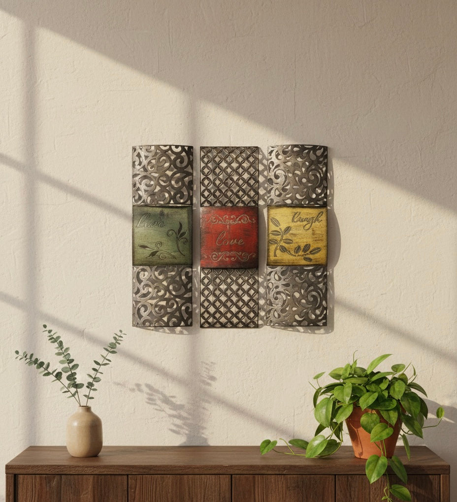 Inspirational Arabesque Metal Wall Art Trio
