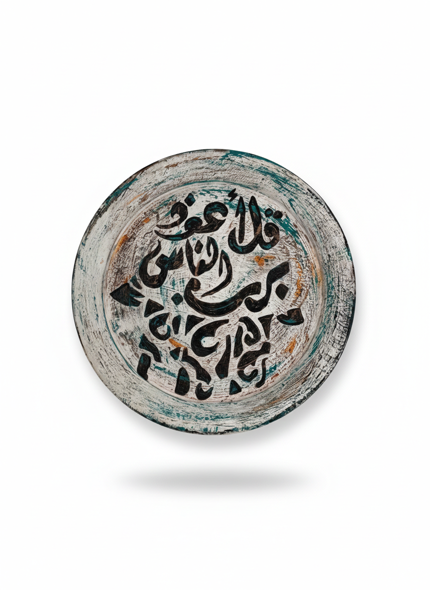 Painted Arabic Calligraphy Wall Plate