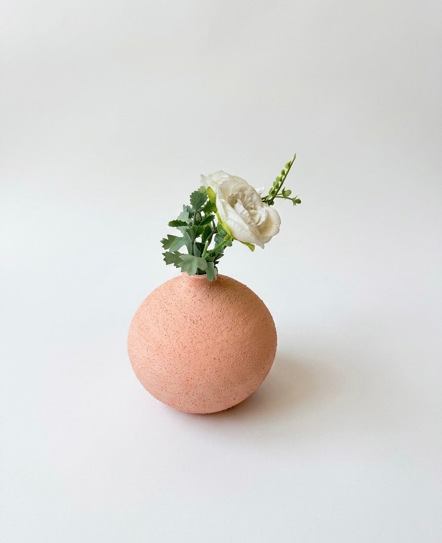 Minimalist Textured Sphere Bud Vase