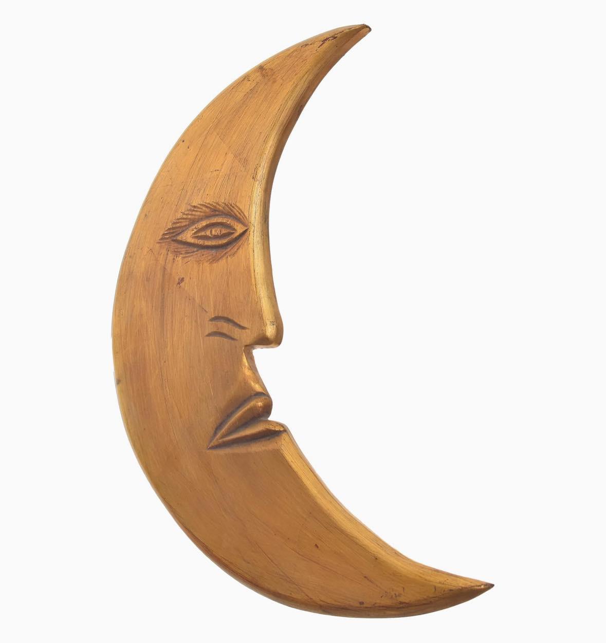Celestial Gilded Crescent Moon Wall Decor