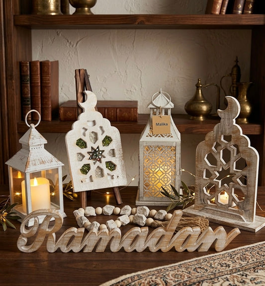 Rustic Artisan Ramadan Decor Ensemble – 6-Piece Handcrafted Set
