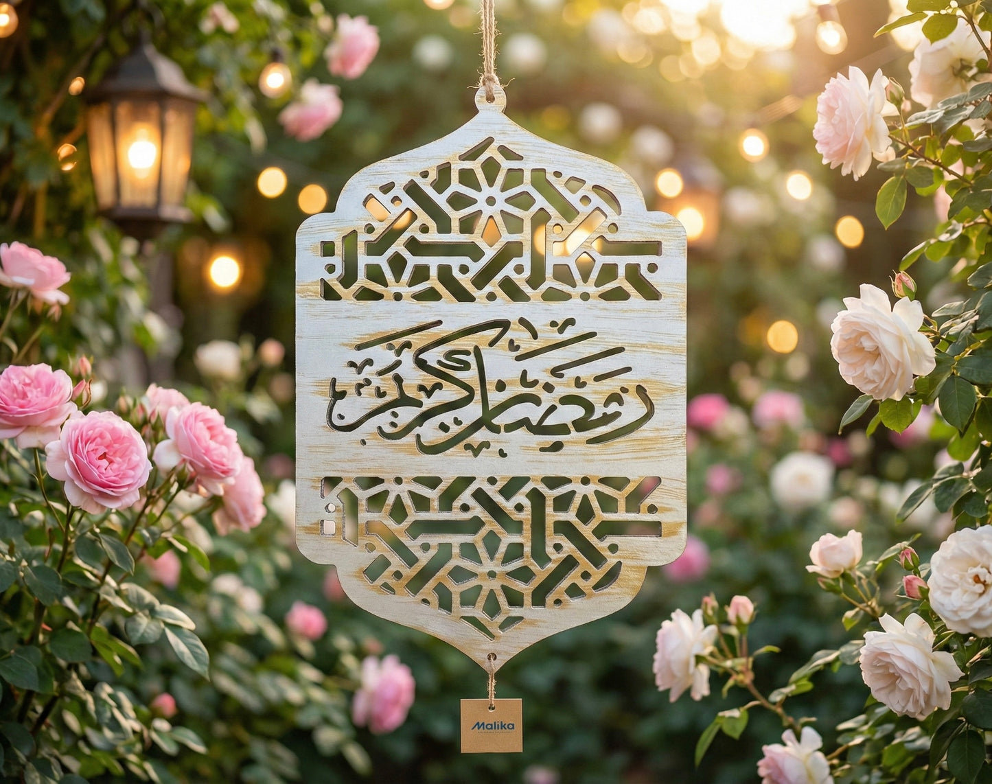 "Ramadan Kareem" Arabesque Geometric Wall Hanging