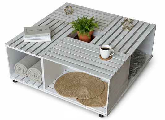 Industrial Crate-Style Coffee Table