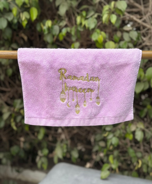 Ramadan Elegance: Embroidered Cotton Hand Towel