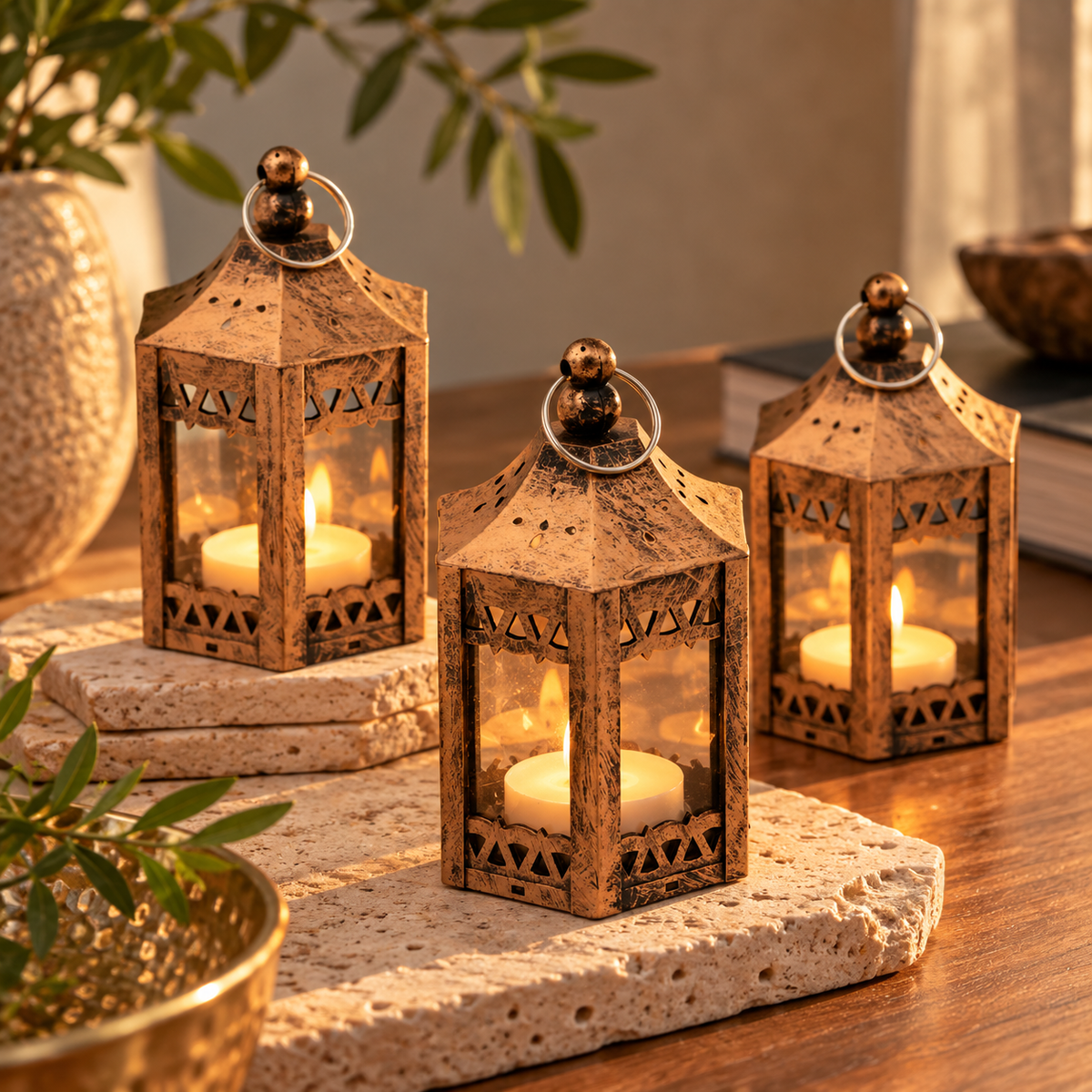Mini Decorative Plastic Lantern with LED Candle