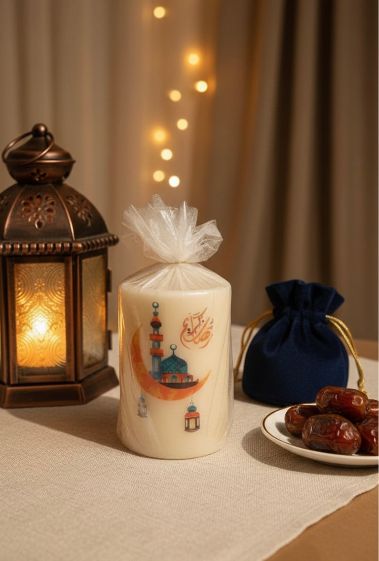 Eternal Glow: Ramadan Calligraphy Keepsake Candle