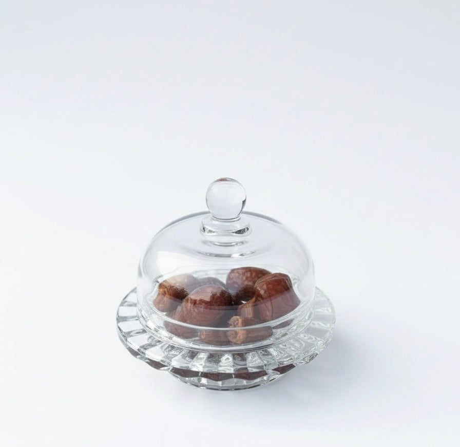 Crystal Fluted Date Server with Dome