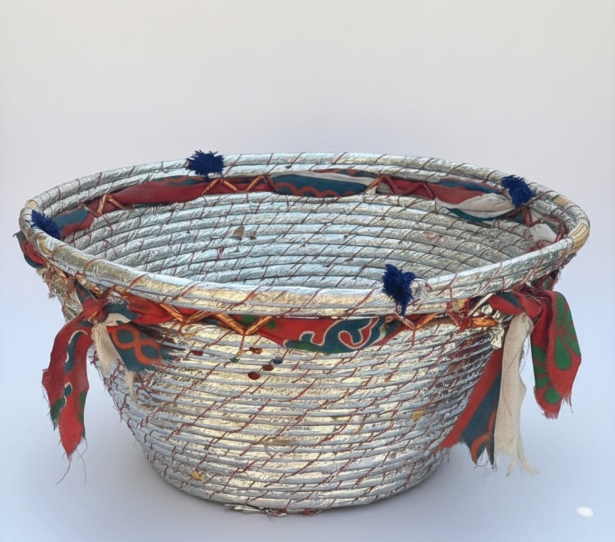 Medina Silver Hand-Woven Prayer & Essentials Basket
