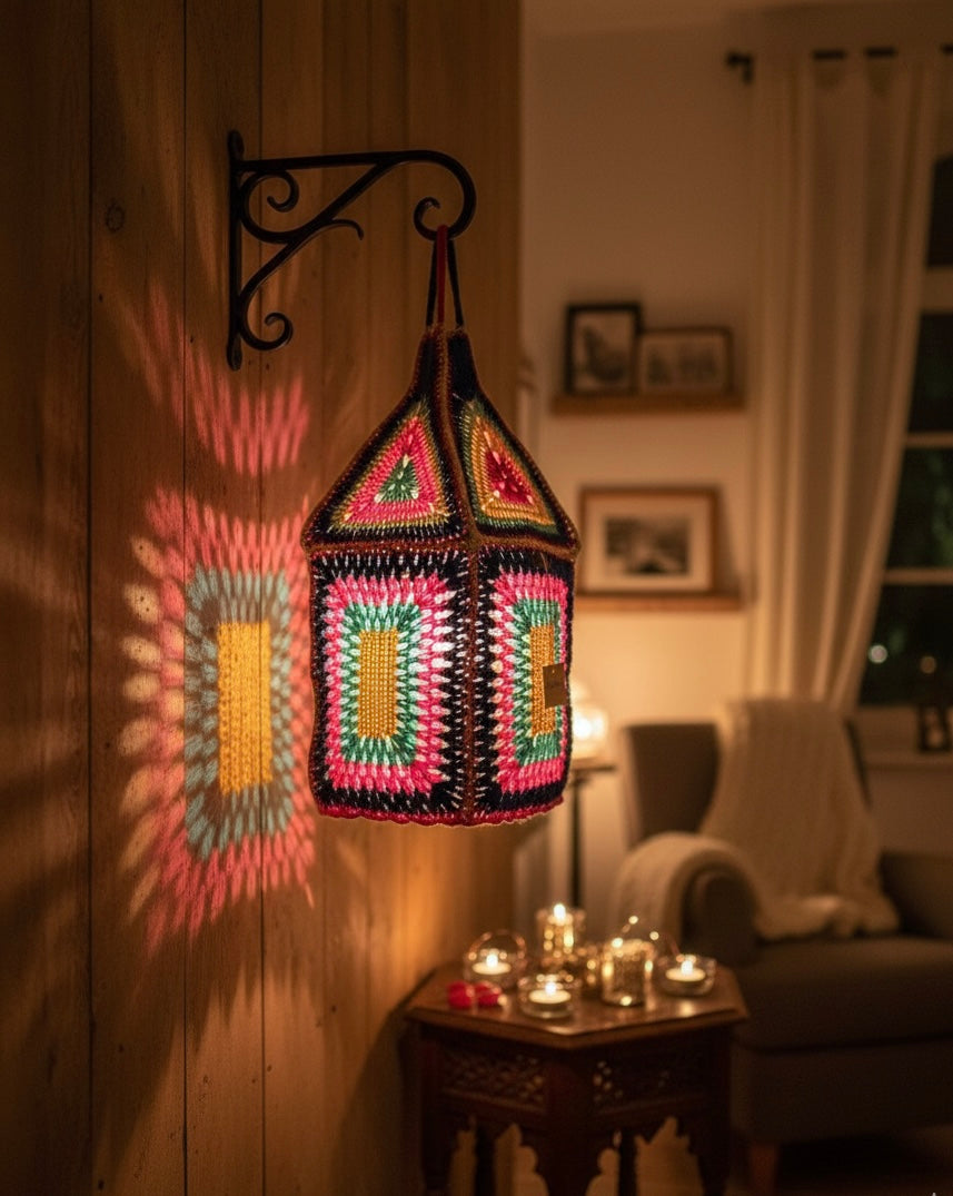 Handcrafted Boho-Chic Crochet Lantern Decor
