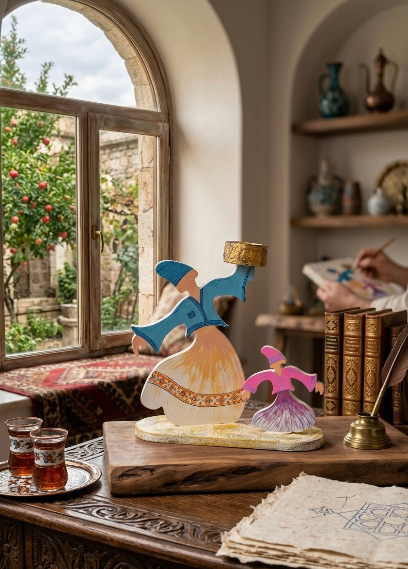 Handcrafted Whirling Dervish Wooden Figurine