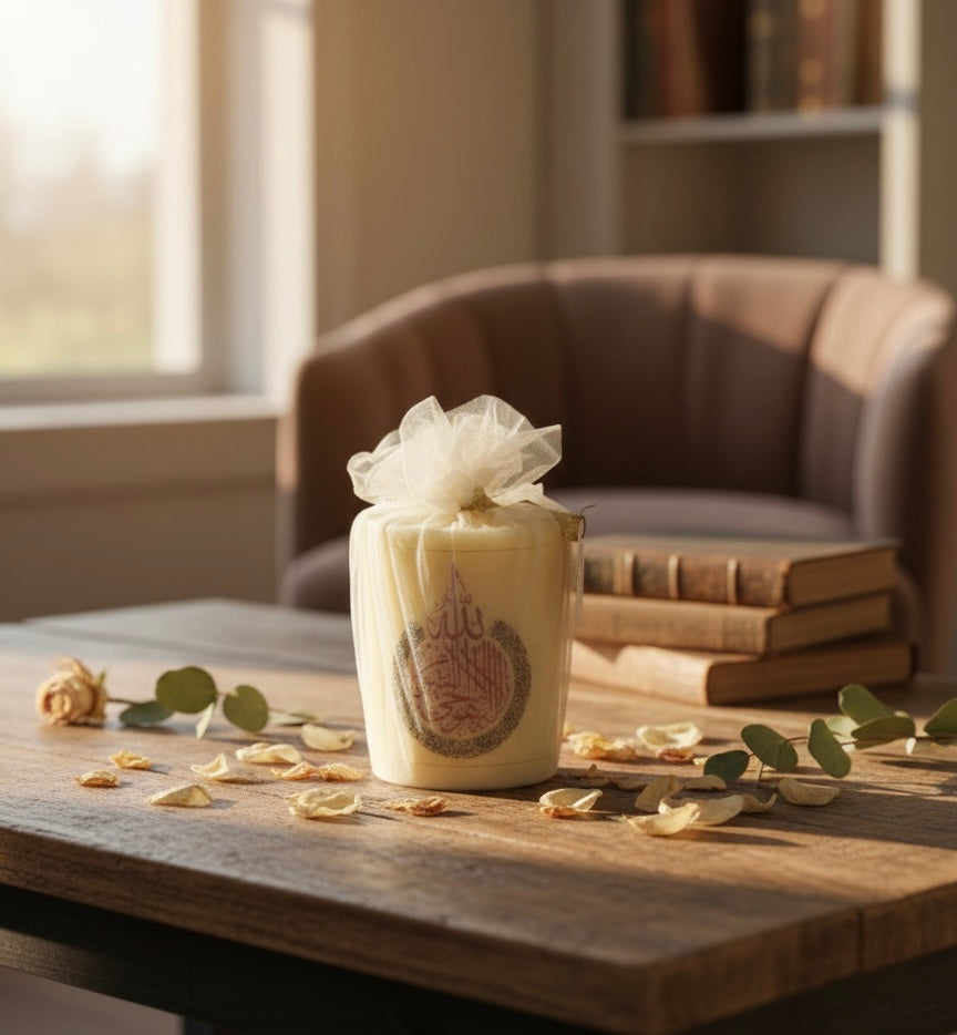 Sacred Light: Ayatul Kursi Artisan Candle
