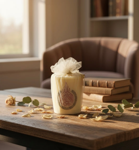 Sacred Light: Ayatul Kursi Artisan Candle