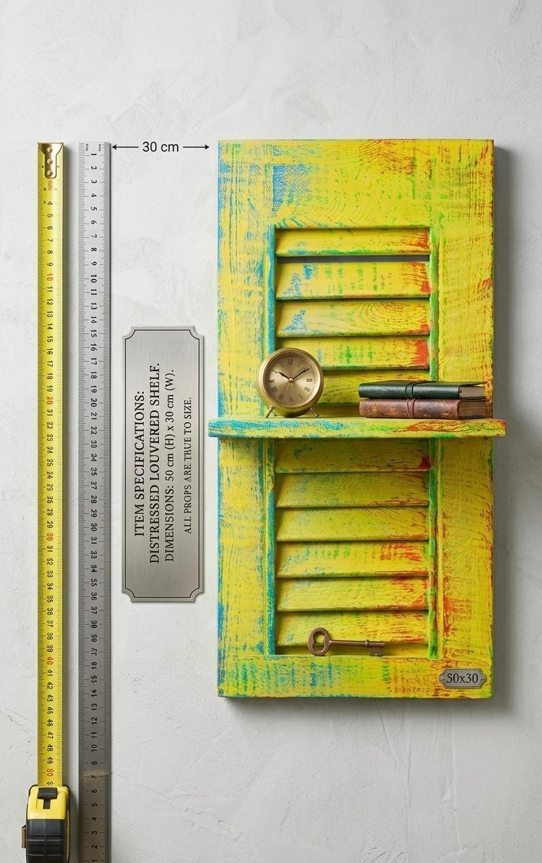 Rustic Shutter Wall Shelf (50x30 cm)
