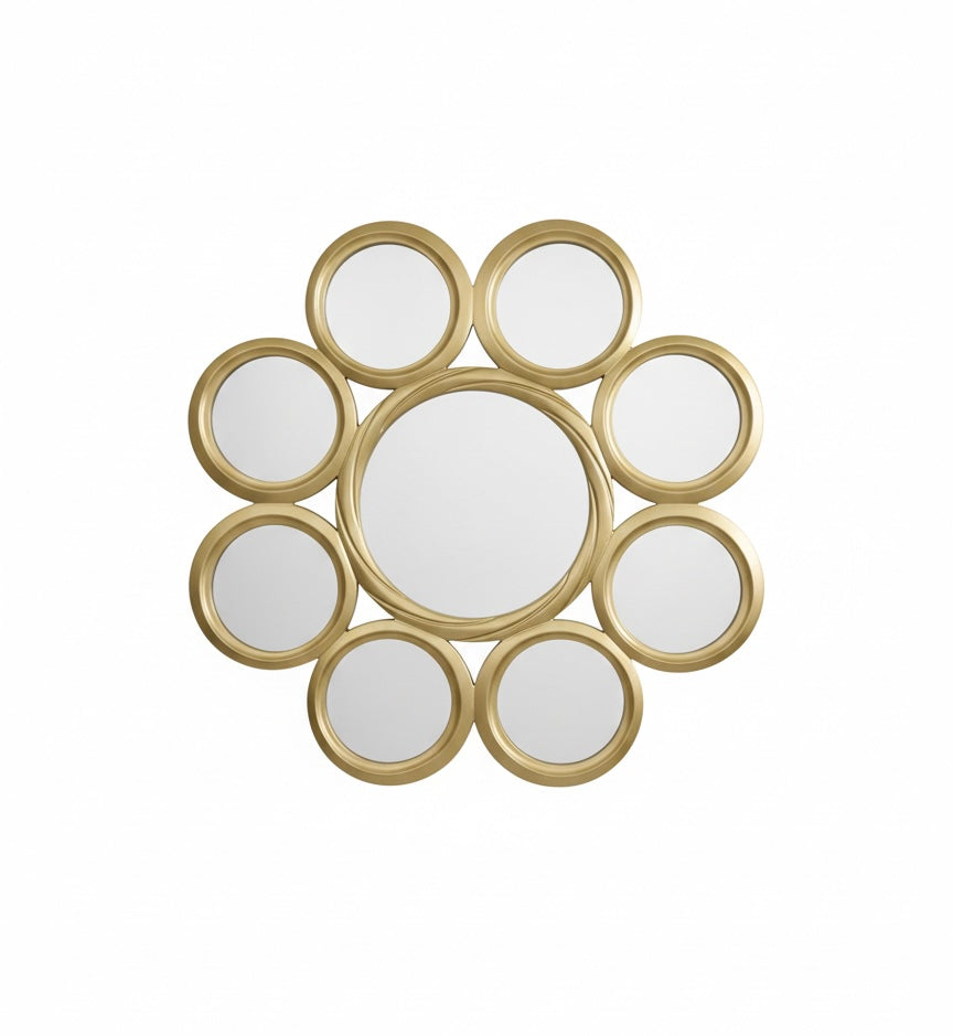 Halo Cluster Mirror – Champagne Gold
