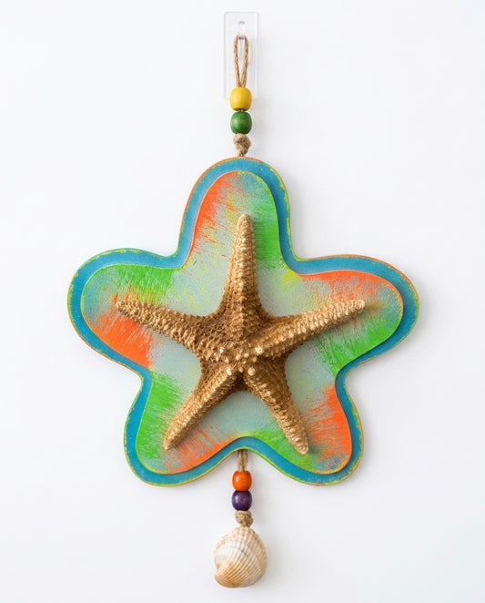 Handcrafted Coastal Starfish Boho Wall Hanging