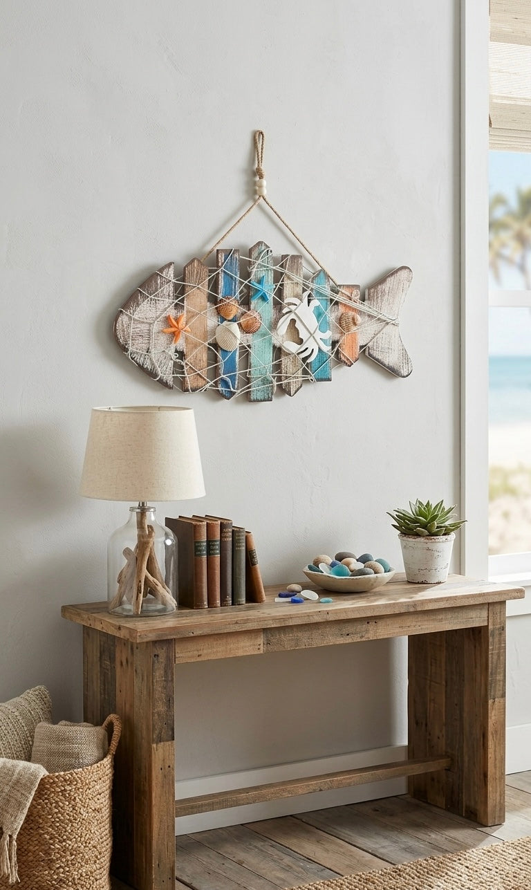 Artisanal Nautical Fish Wall Decor