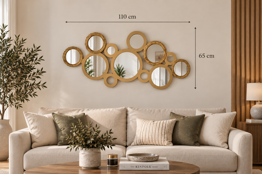 Golden Circles Statement Wall Mirror