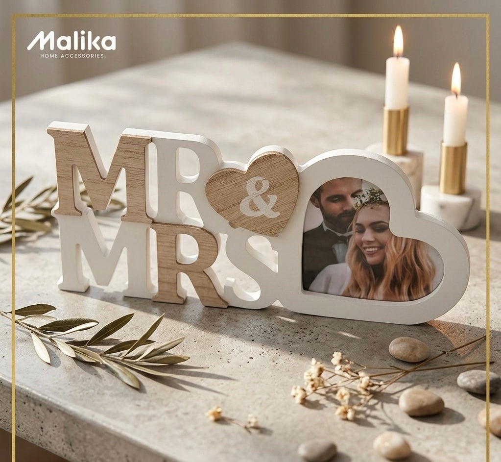 Mr. & Mrs. Heart Photo Frame