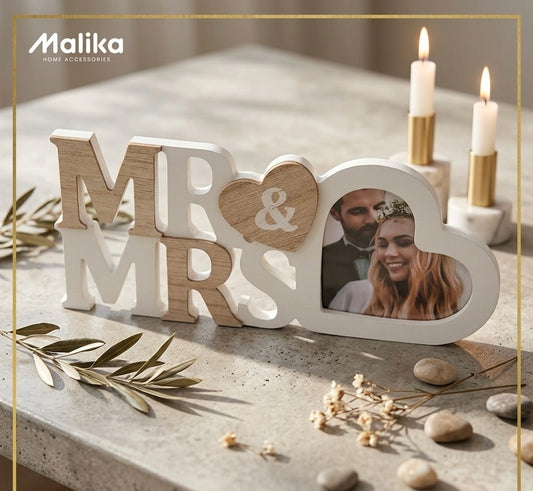 Mr. & Mrs. Heart Photo Frame