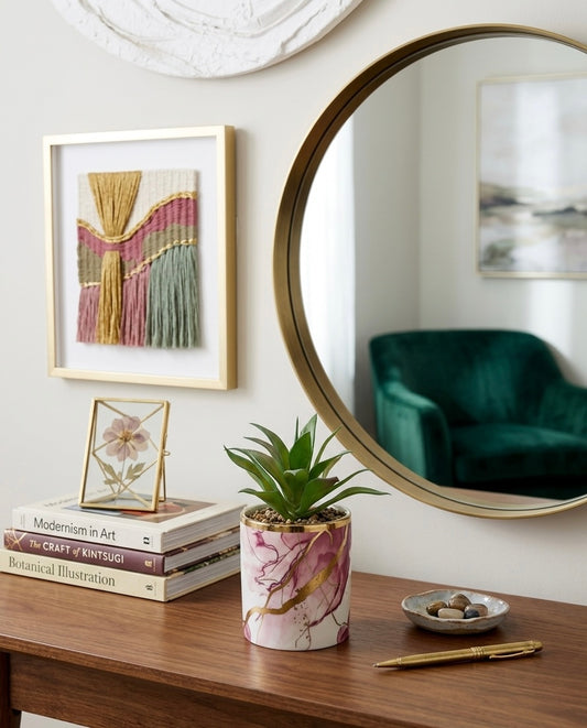 Amethyst & Gold & White  Planter