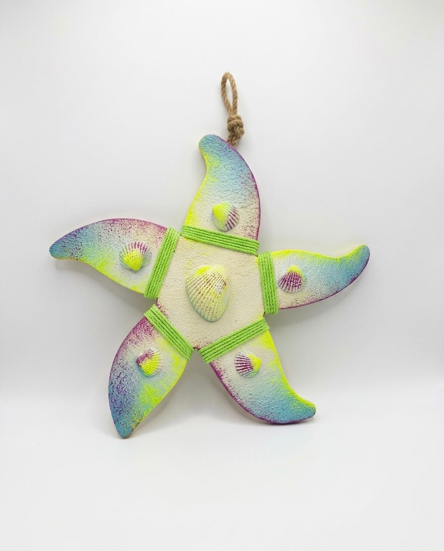 Artisanal Hand-Painted Starfish Wall Decor