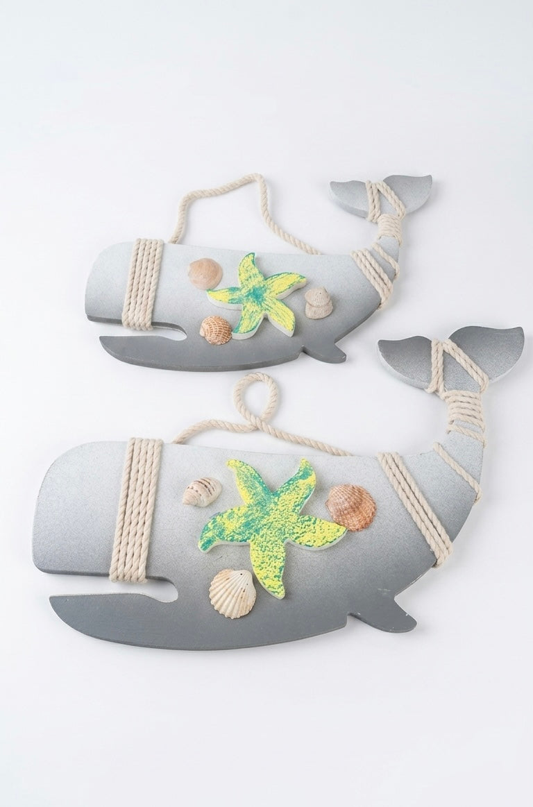 Coastal Whale Wooden Wall Art