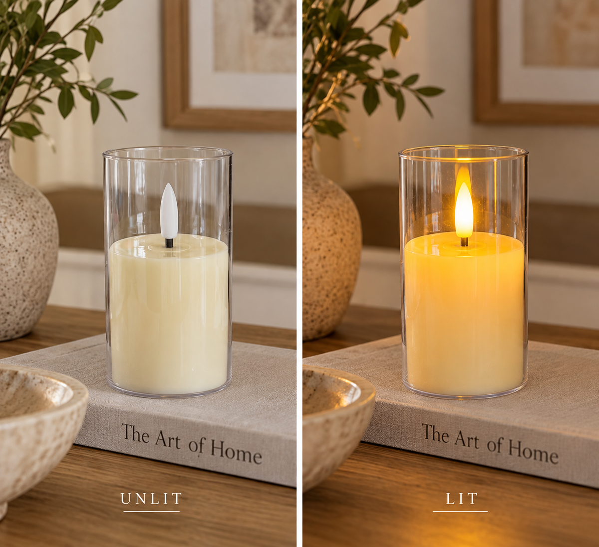 Flameless Acrylic Cylinder LED Candle 