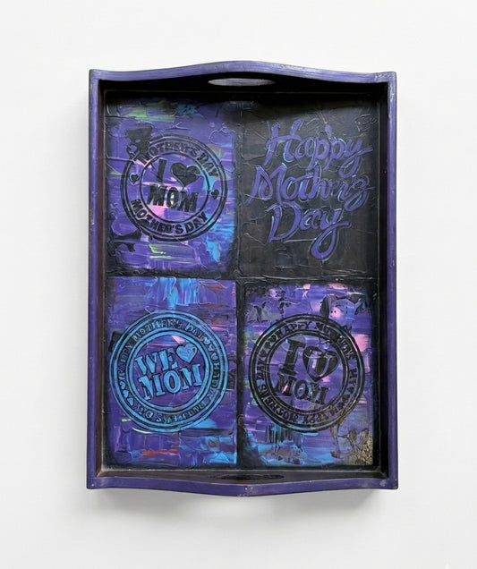 Hand-Painted "Mother’s Day" Mixed Media Serving Tray