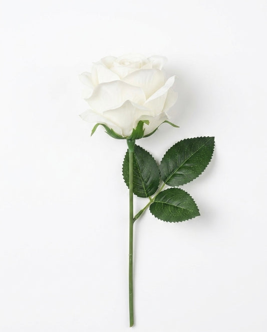 Handcrafted Silk White Rose