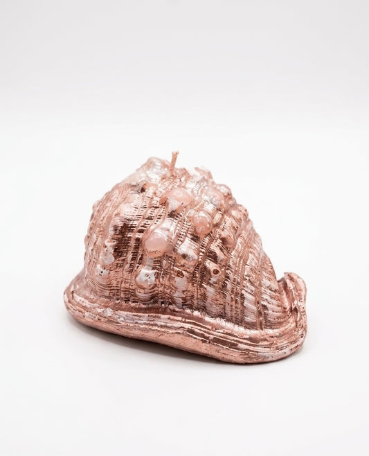 Rose Gold Metallic Conch Shell Candle