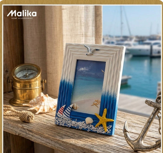 Nautical Seabird & Sailboat Photo Frame